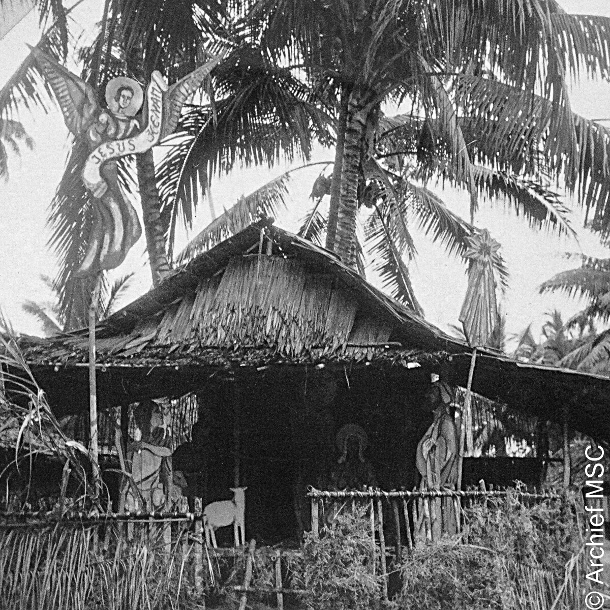 Kerststal in kampong Kepi 1954