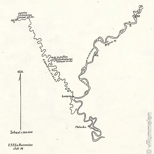 Kaart VRummelen Splitsing Digoel Casuarisrivier-L